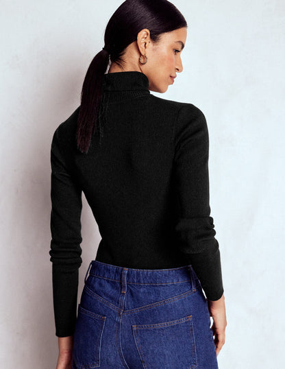 Emilia Rollkragenpullover aus Baumwolle-Schwarz-3
