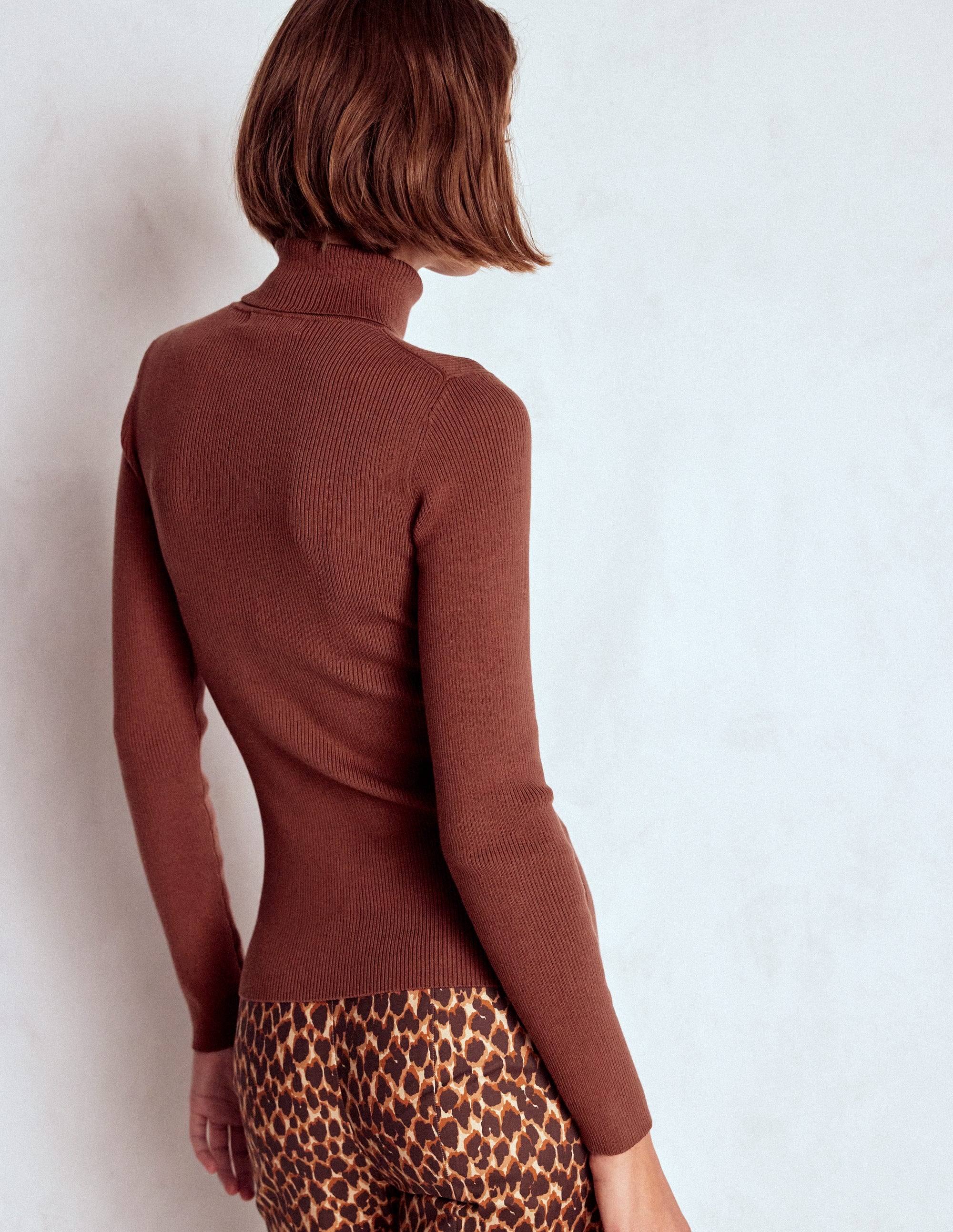 Emilia Rollkragenpullover aus Baumwolle-Heiße Schokolade - Image 3