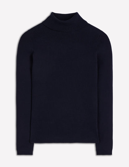 Emilia Rollkragenpullover aus Baumwolle-Marineblau-6
