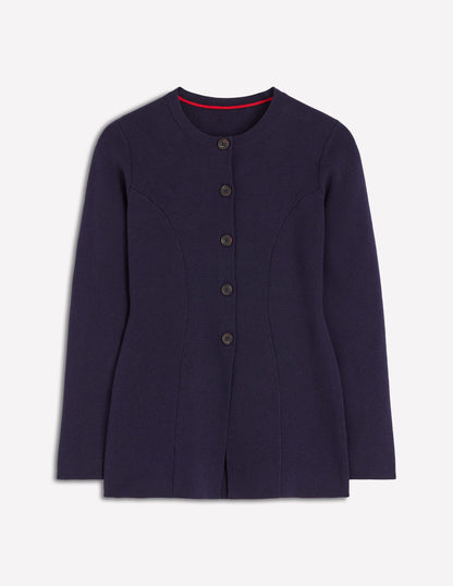 Veste ajustée Joanna en maille-Bleu marine-5