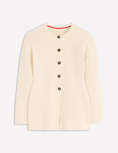 Veste ajustée Joanna en maille-Ivoire chaud-6