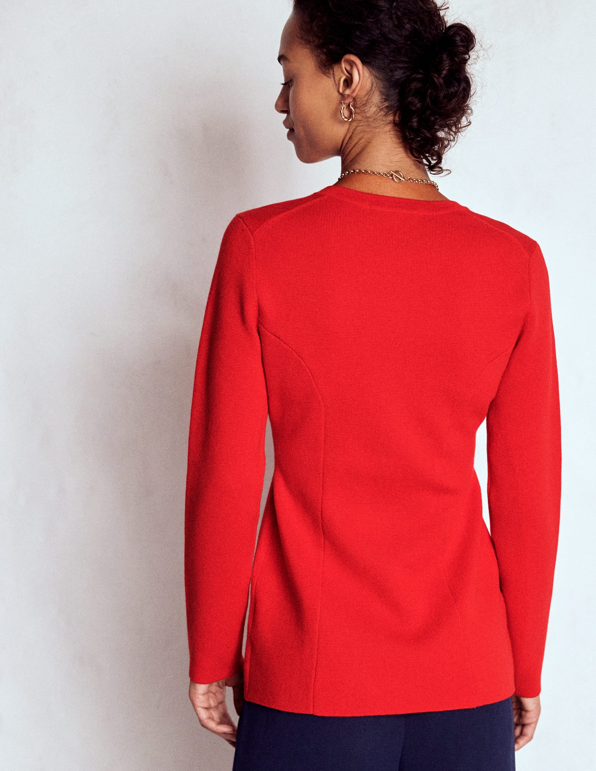 Joanna Taillierte Strickjacke-Mohnblumenrot - Image 3