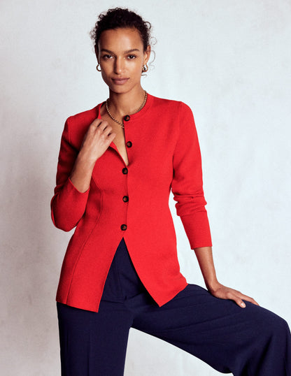 Veste ajustée Joanna en maille-Rouge coquelicot-5