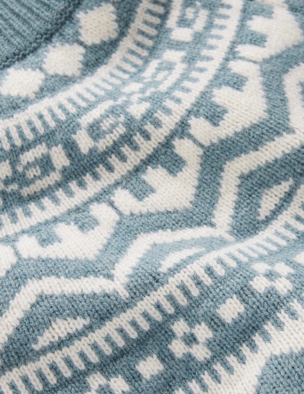 Pull à col montant Marion en laine mérinos-Bleu nuage, motif jacquard - Image 7