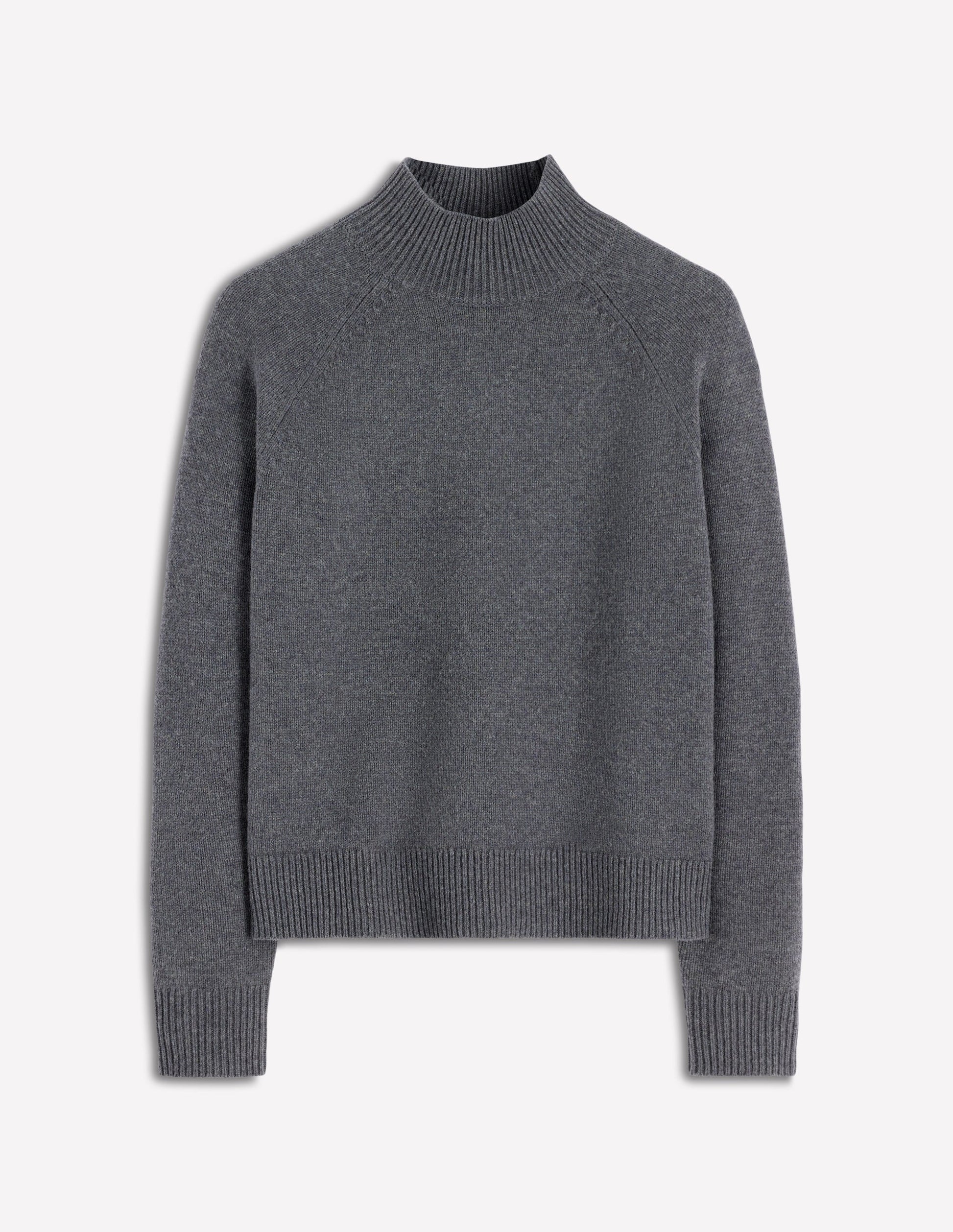 Marion Hochgeschlossener Merino-Pullover-Anthrazit Melange-5