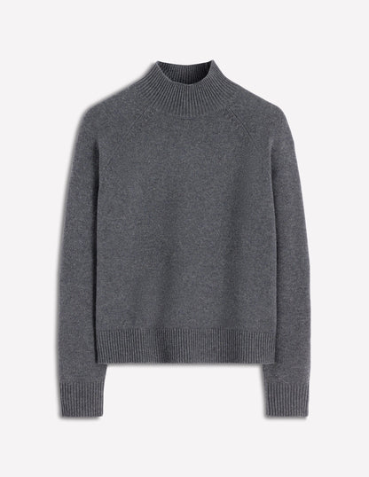 Marion Hochgeschlossener Merino-Pullover-Anthrazit Melange-5