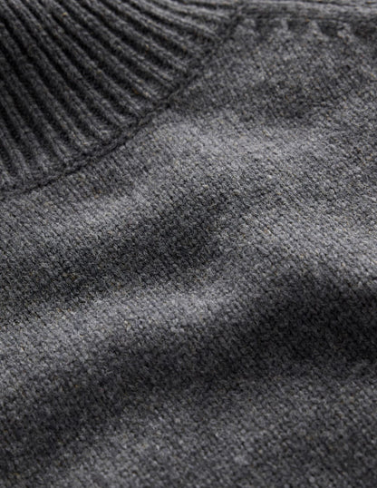 Marion Hochgeschlossener Merino-Pullover-Anthrazit Melange-6