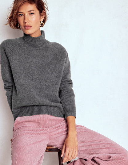 Marion Hochgeschlossener Merino-Pullover-Anthrazit Melange-4