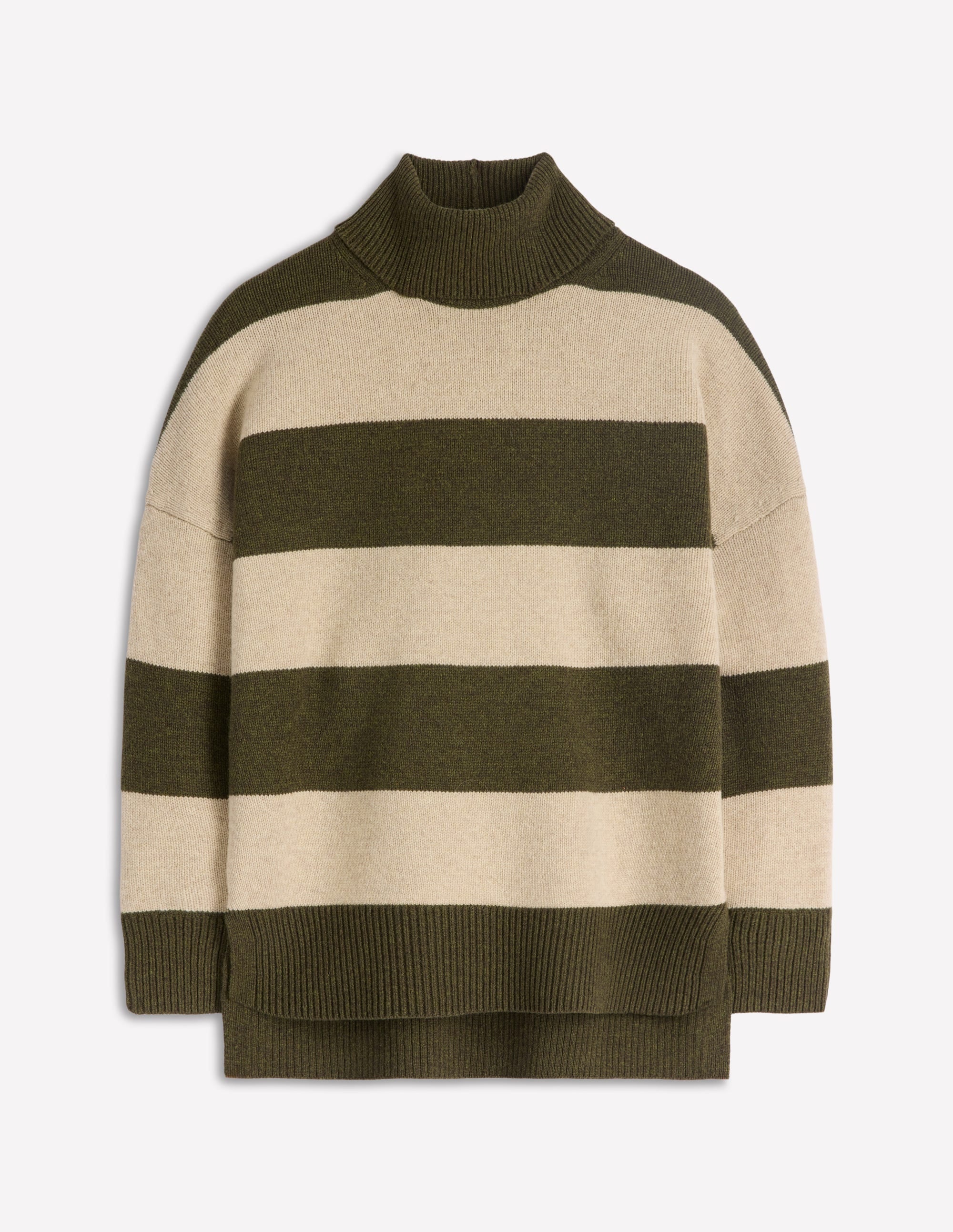 Polly Merino-Rollkragenpullover-Moor, Leinen Streifen - Image 6