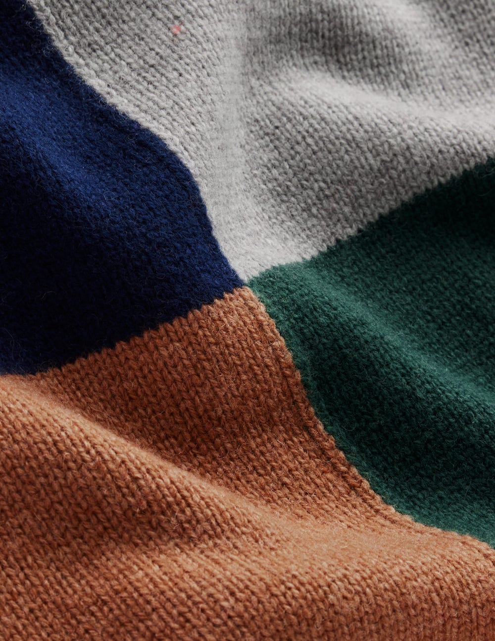 Polly Merino-Rollkragenpullover-Blaugrau Meliert mit Karos-8