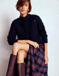 Amara Merino Cable Jumper-Navy