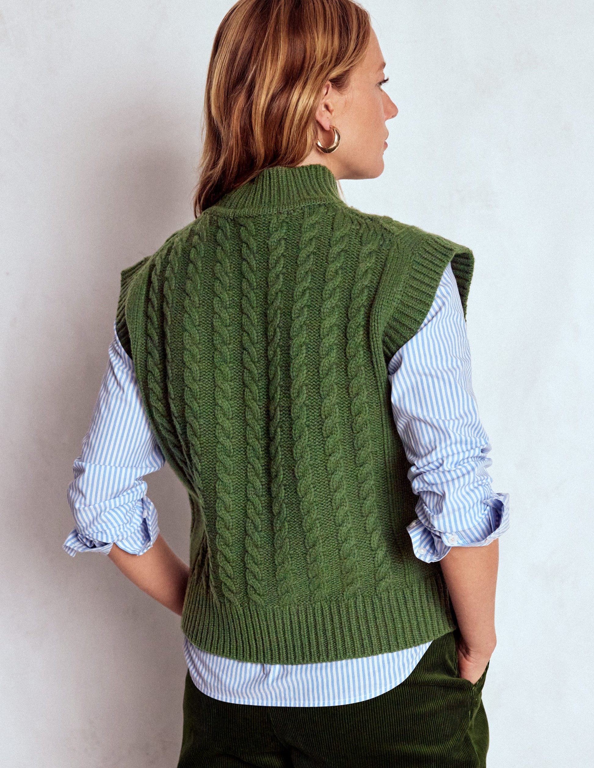 Amara Merino Cable Tank-Green Fir-4