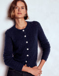 Strickjacke mit Schmuckknöpfen-Marineblau