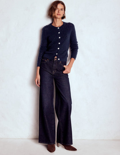 Strickjacke mit Schmuckknöpfen-Marineblau-4