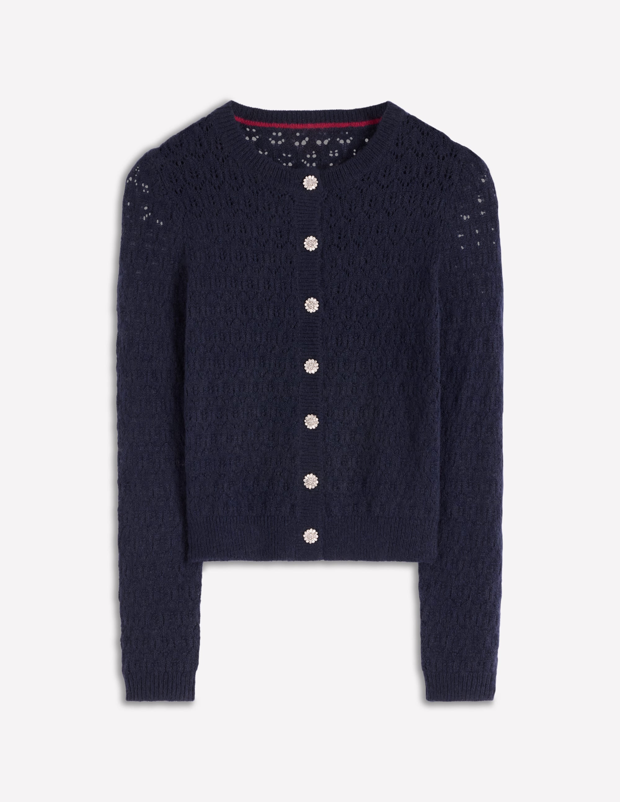 Strickjacke mit Schmuckknöpfen-Marineblau - Image 5
