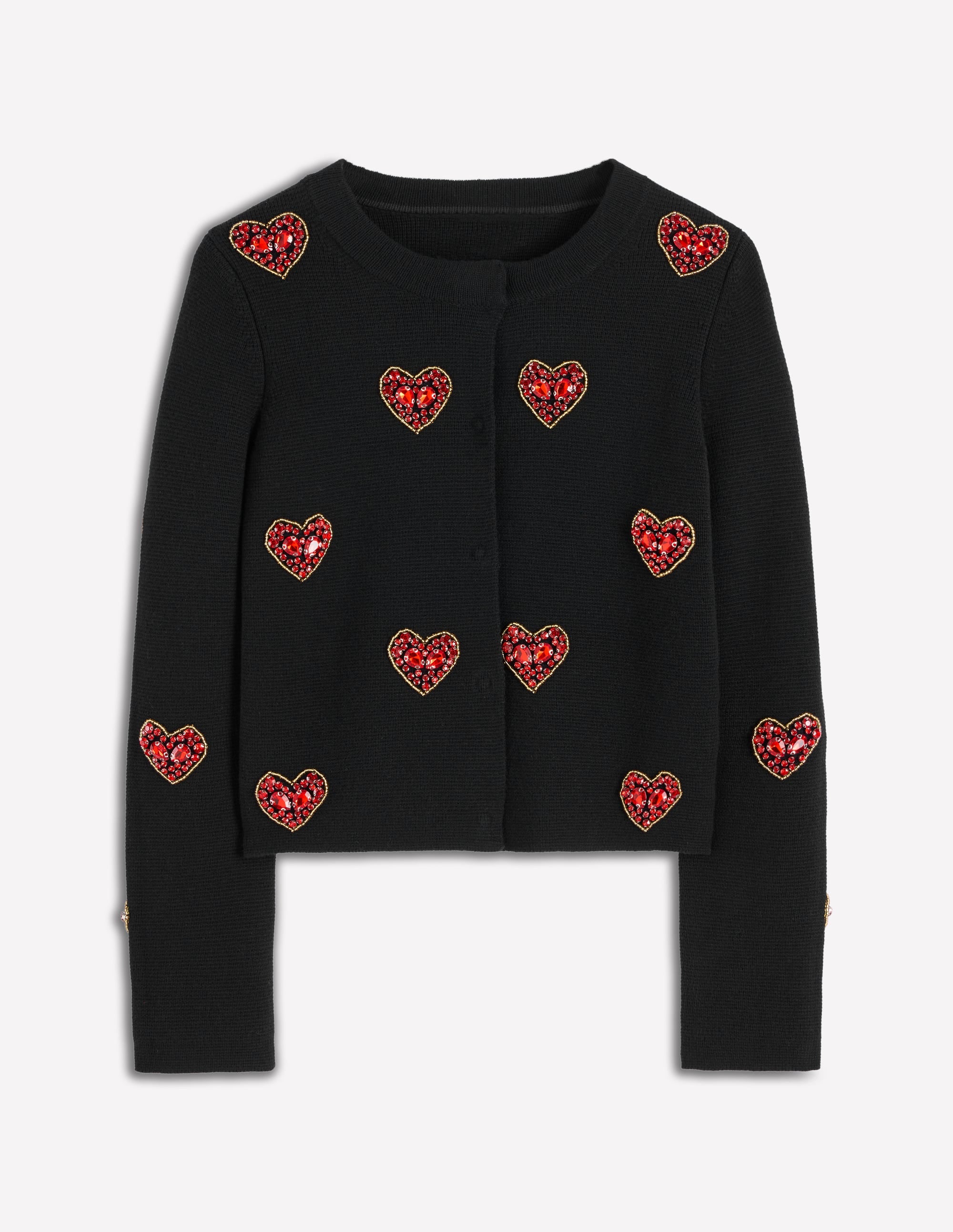 Veste en maille ornementée-Cœurs noirs - Image 7