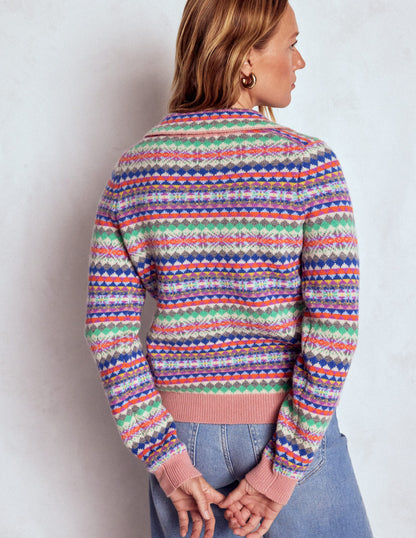 Edie Fair-Isle-Strickhemd-Rosa Klassisches Fair-Isle-4