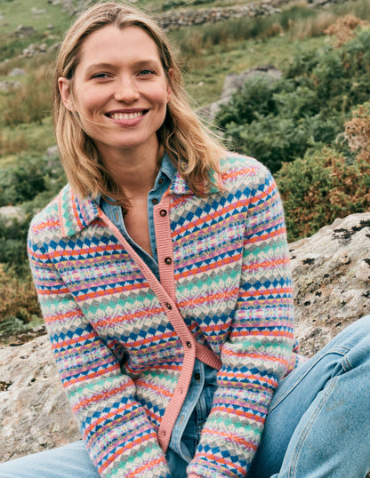 Edie Fair-Isle-Strickhemd-Rosa Klassisches Fair-Isle-1