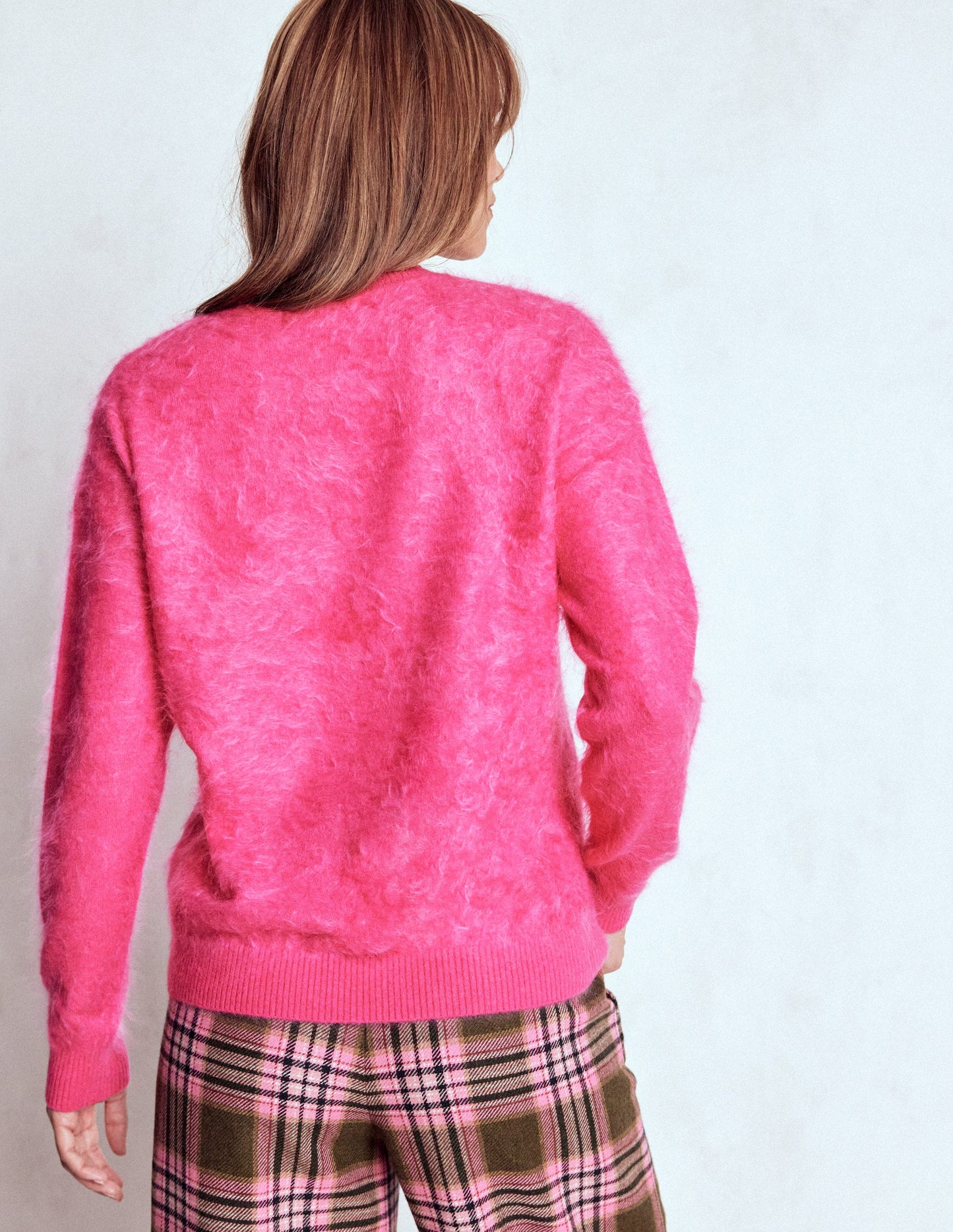 Brushed Cashmere Jumper-Pink Peony