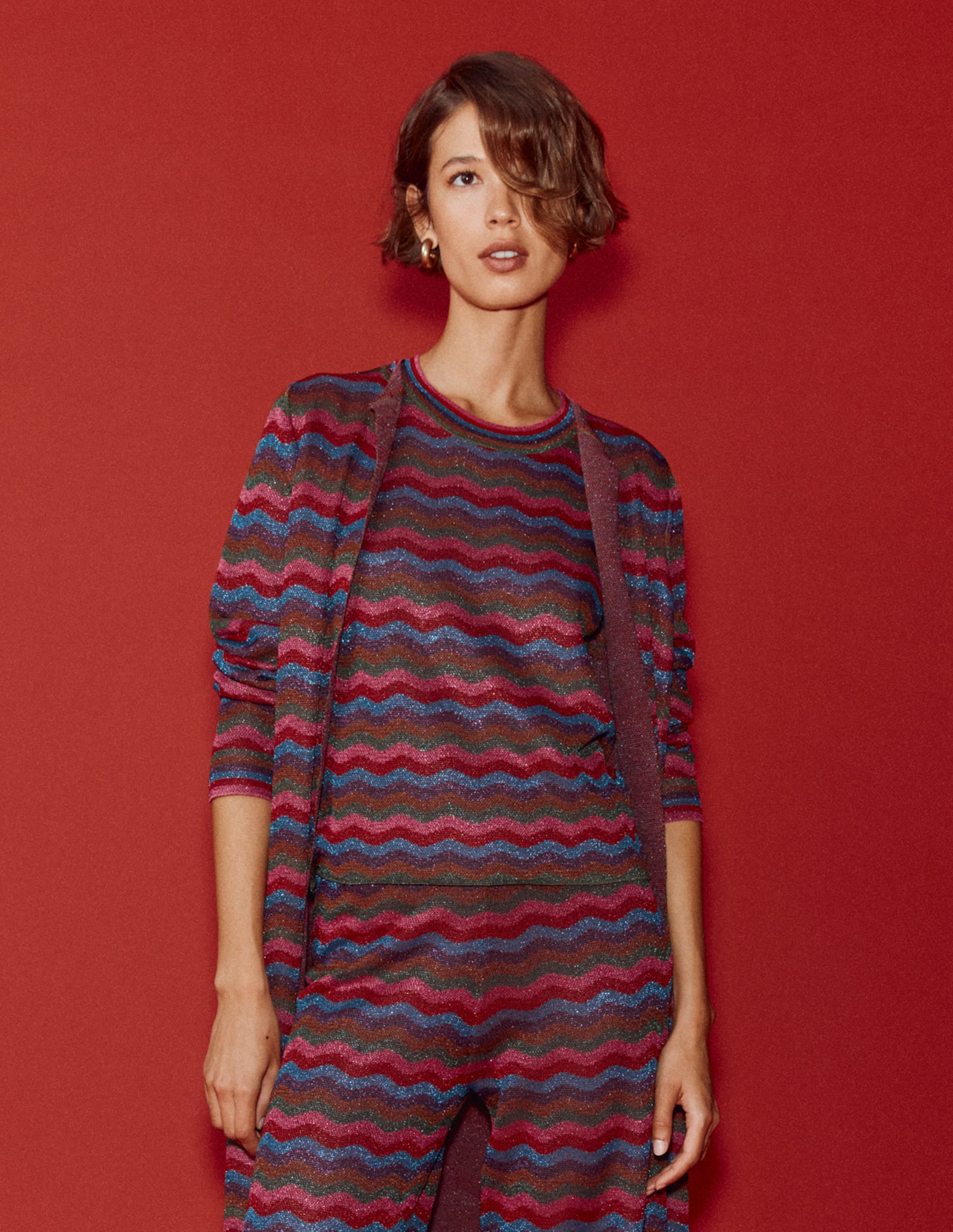Strick-T-Shirt aus Jacquard-Bunt - Image 7