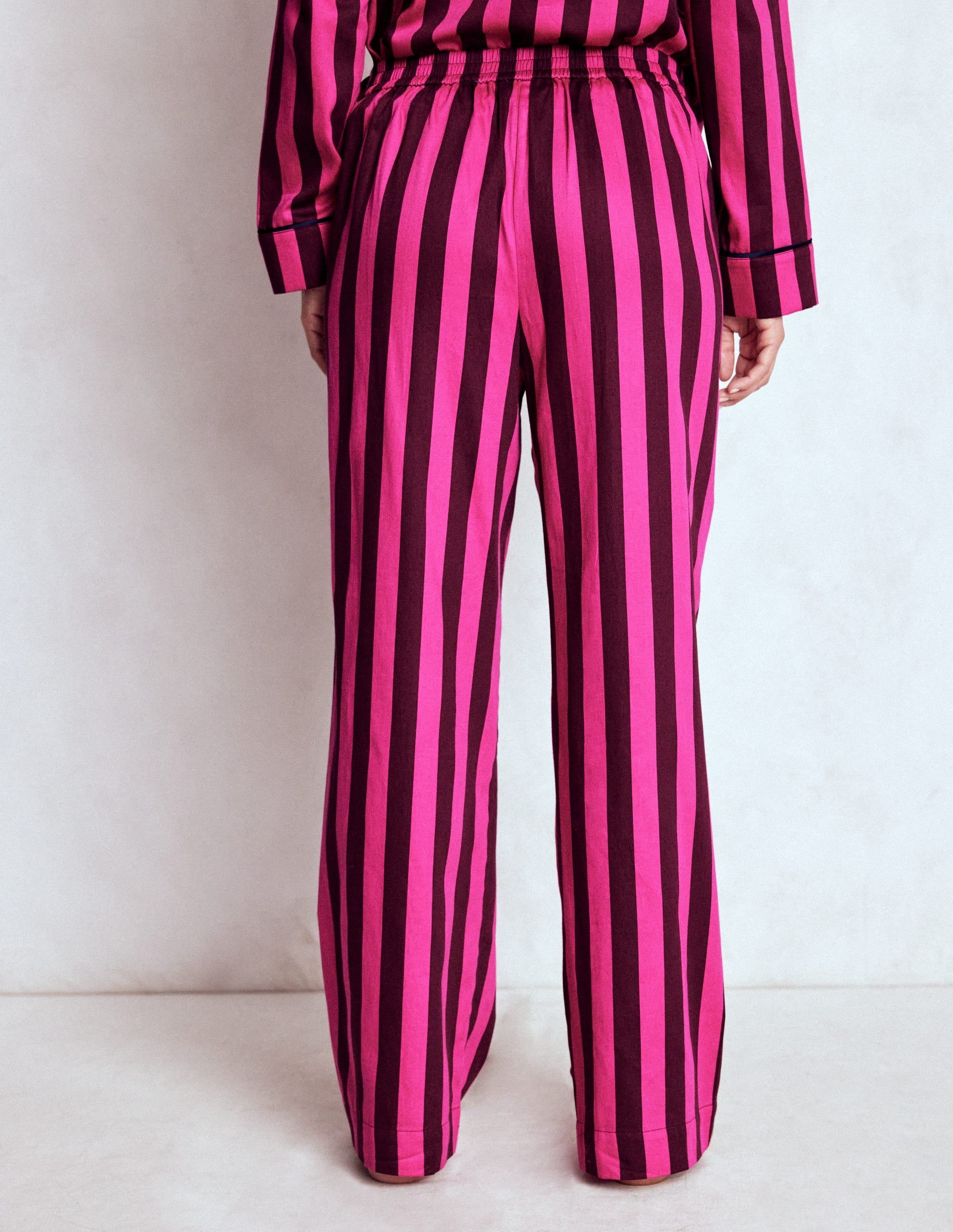 Bas de pyjama en coton-Rayé rose - Image 4