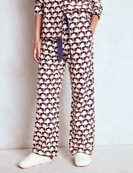 Brushed Cotton Pyjama Trousers-Winetasting, Geo Swan