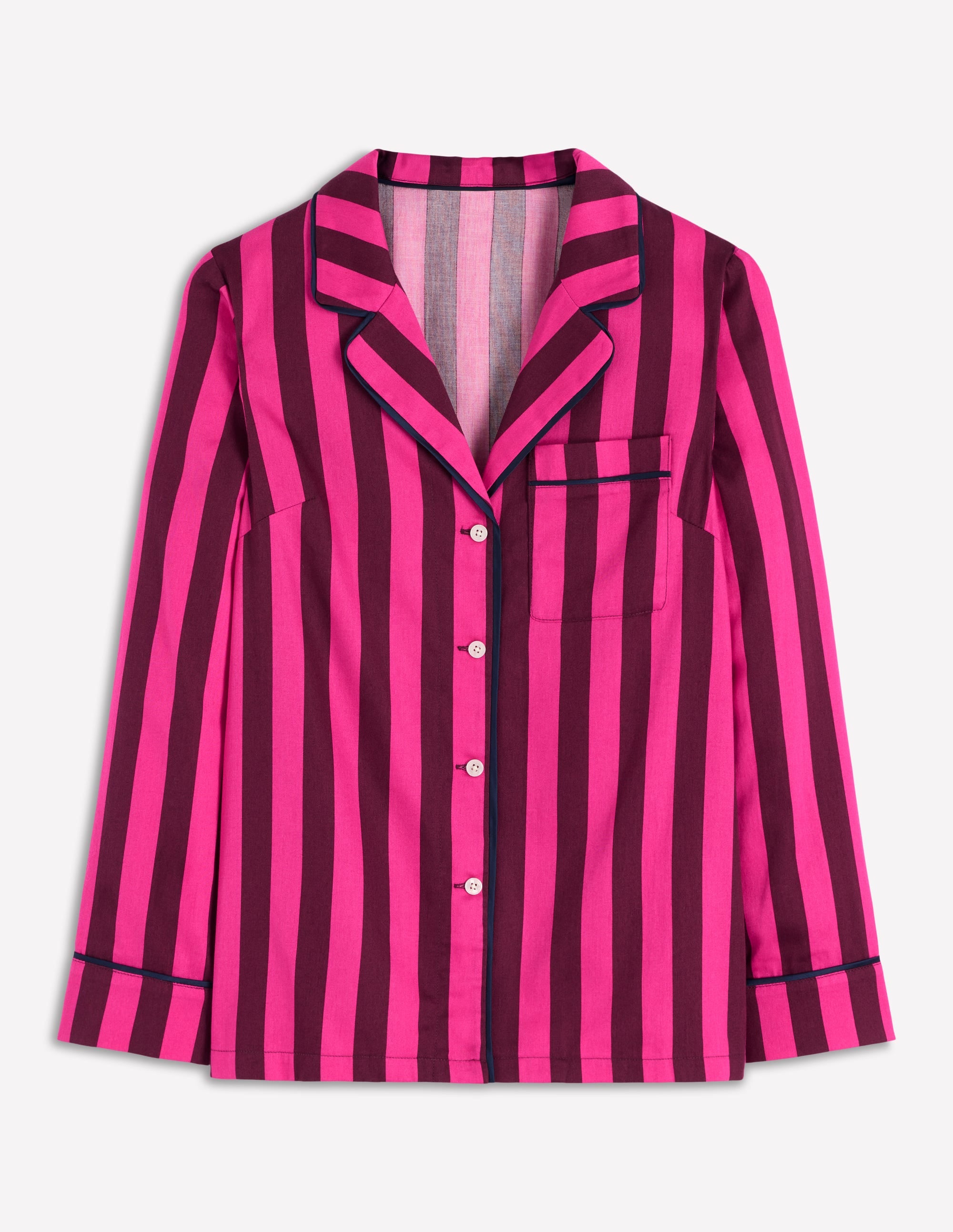 Schlafanzughemd aus Baumwolle-Rosa mit Streifen - Image 7