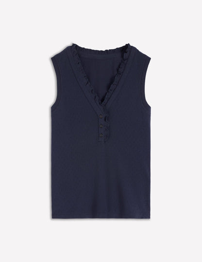 Jersey Henley-Schlafanzugoberteil-Blau-5