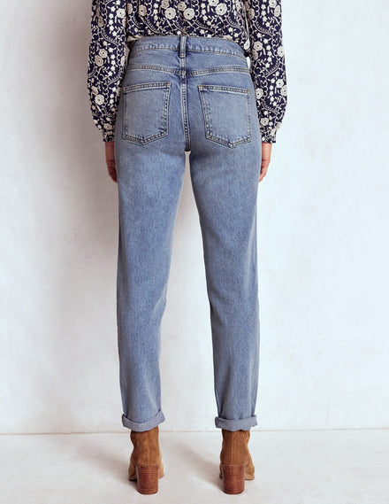 Jean girlfriend-Blanc/Cerf