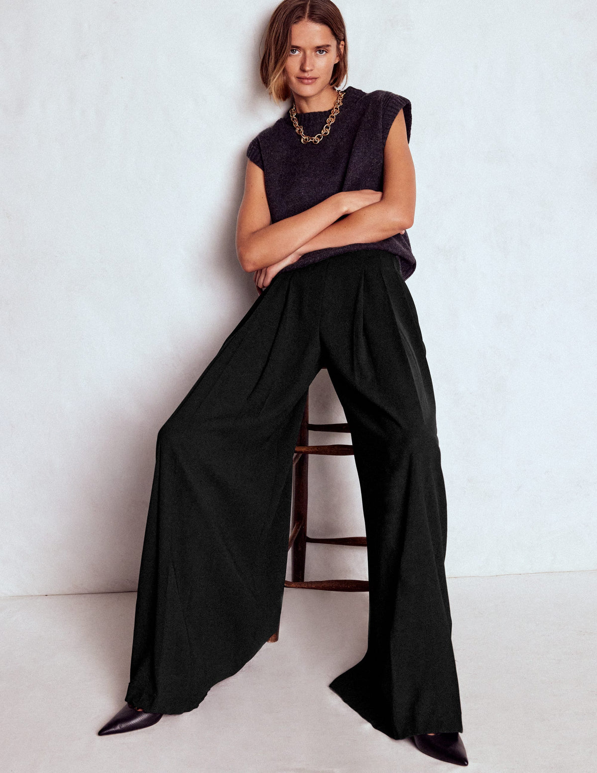 Regent Hose mit weitem Bein-Schwarz - Image 1