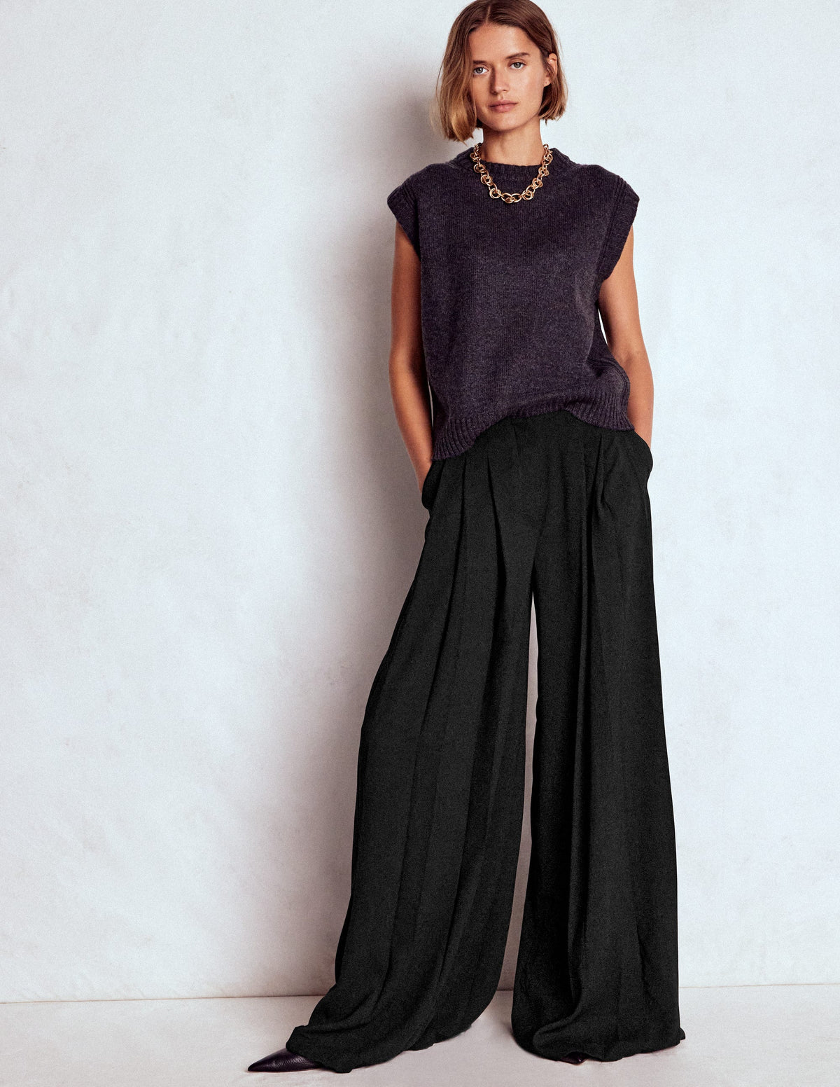 Regent Hose mit weitem Bein-Schwarz - Image 5