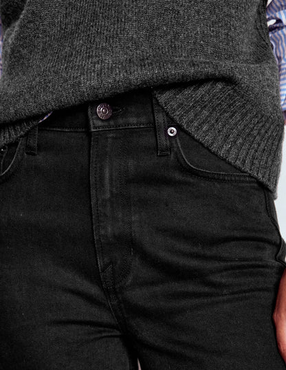 Jeans mit hohem Bund und geradem, weitem Bein-Schwarz-4