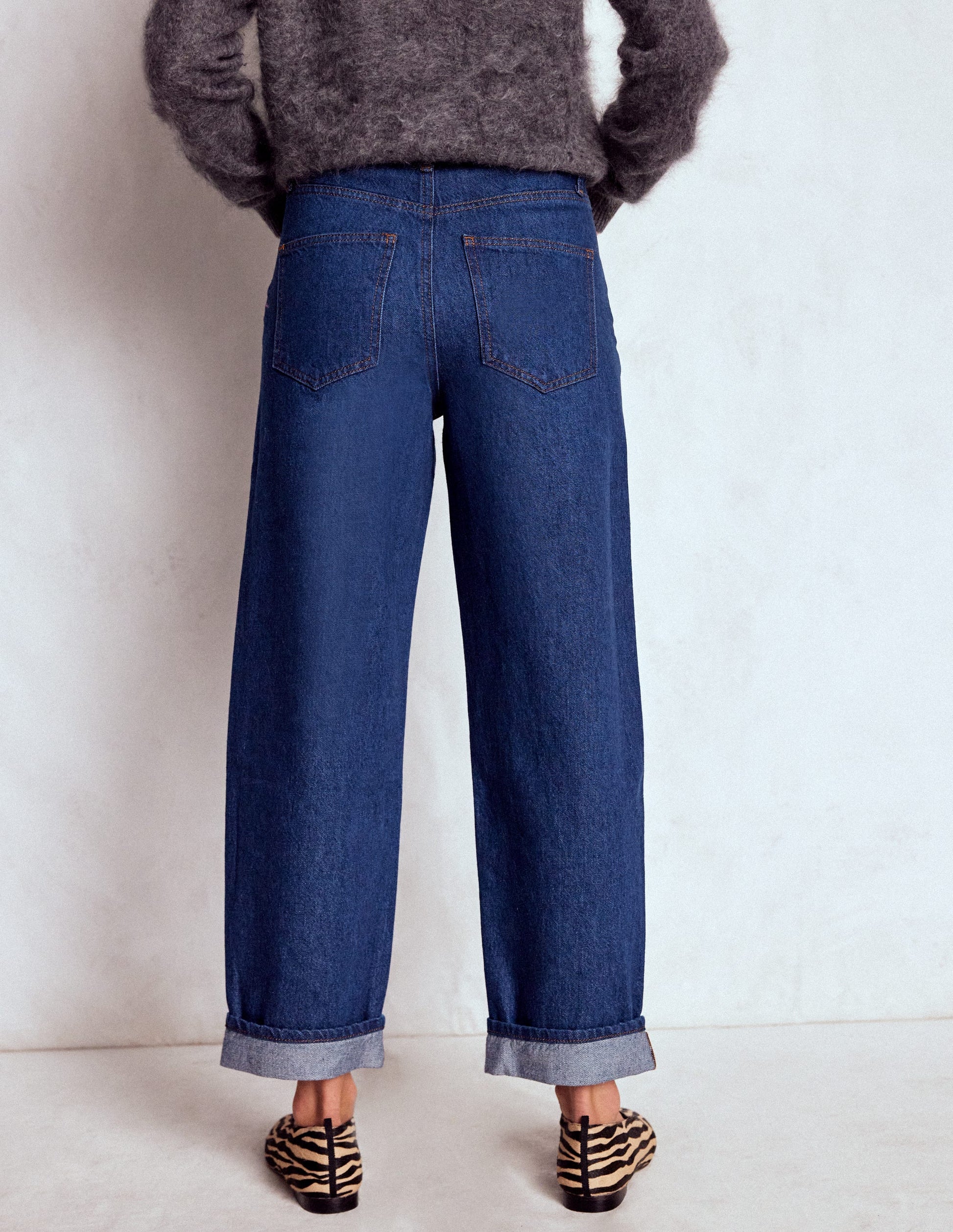 Lockere Jeans mit mittlerer Leibhöhe-Indigo-3