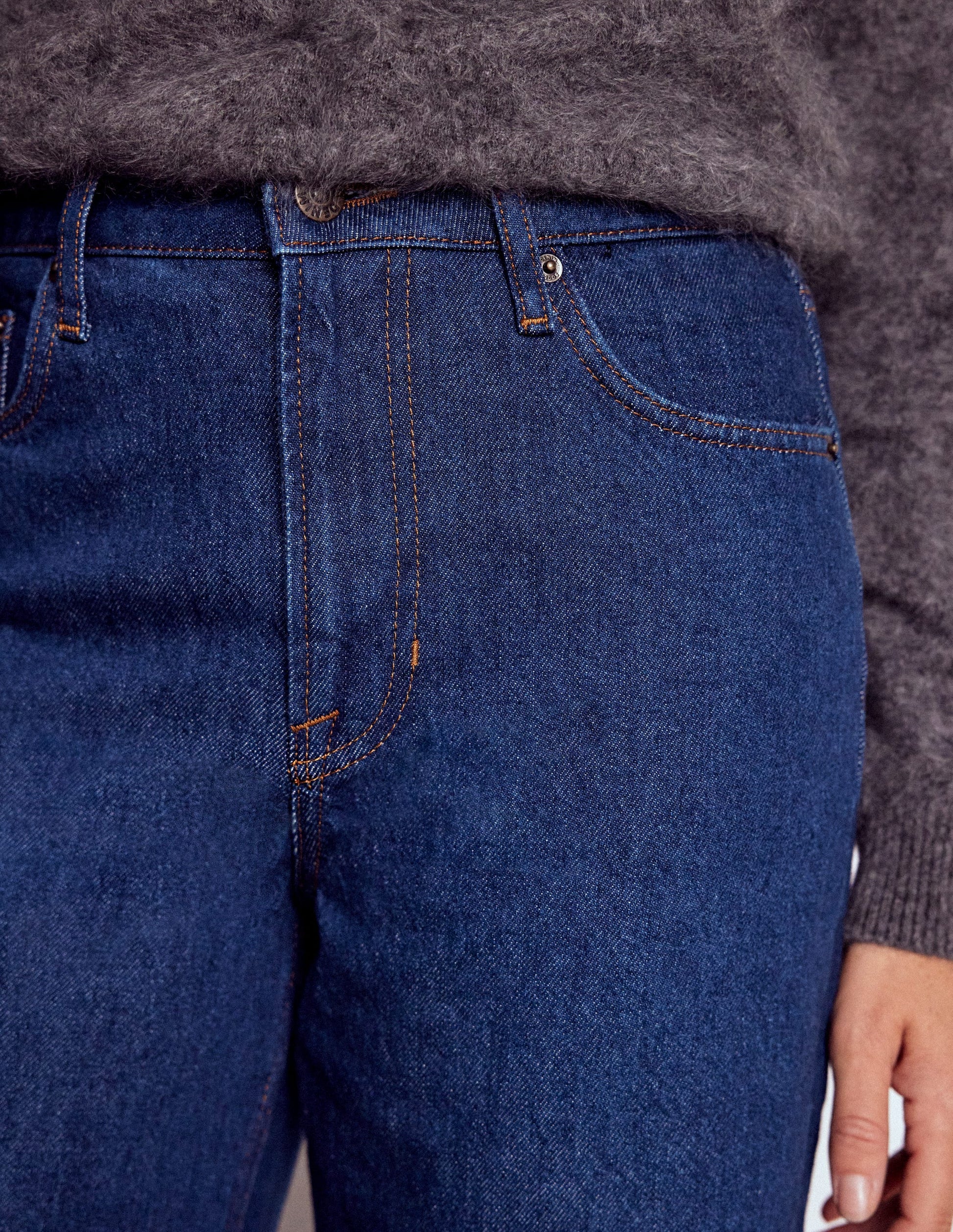 Lockere Jeans mit mittlerer Leibhöhe-Indigo-5