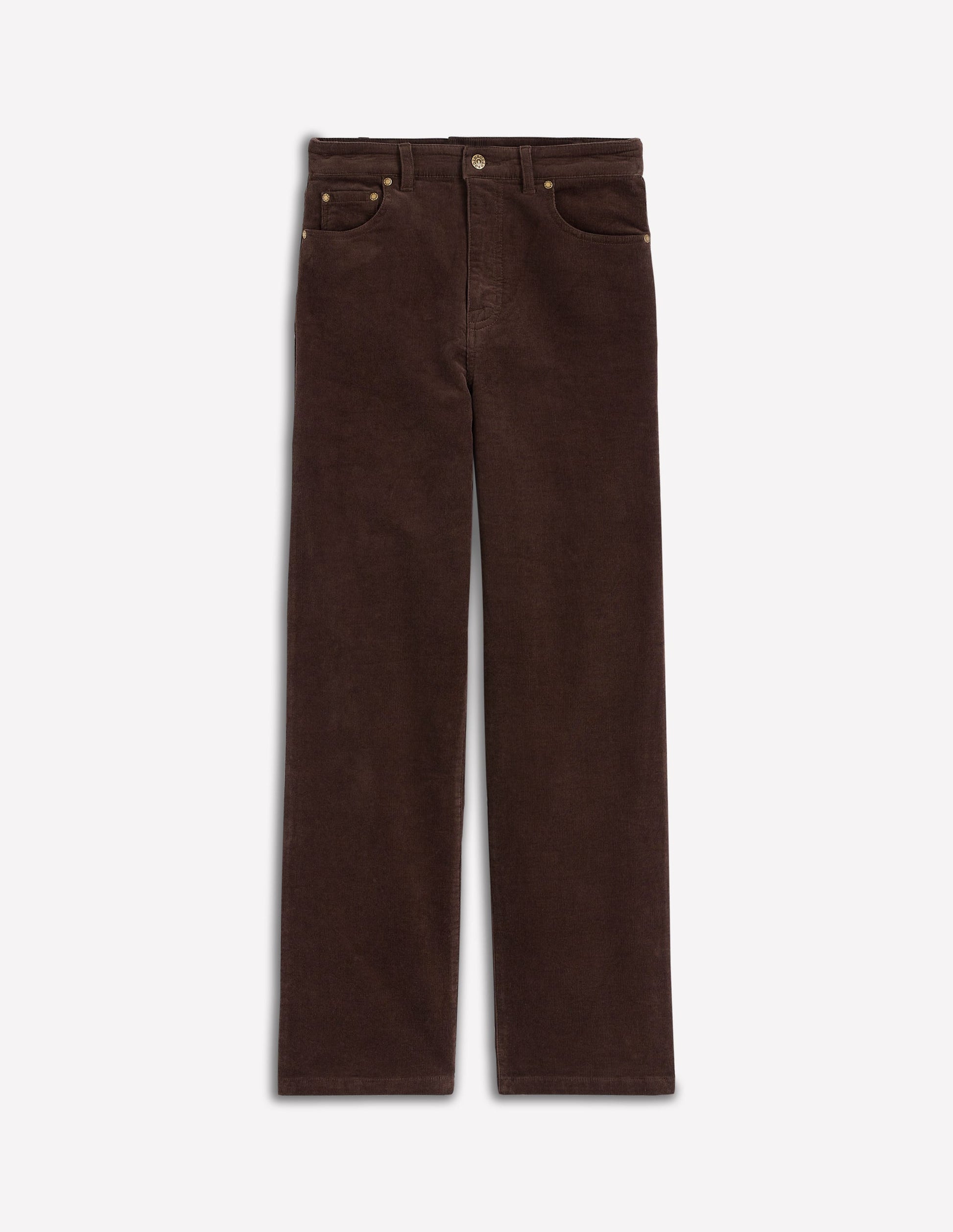 Cord-Jeans mit geradem, weitem Bein im Five-Pocket-Design-Espresso-5