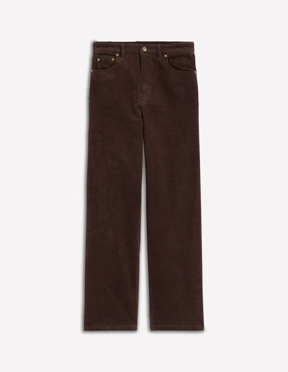Cord-Jeans mit geradem, weitem Bein im Five-Pocket-Design-Espresso-5