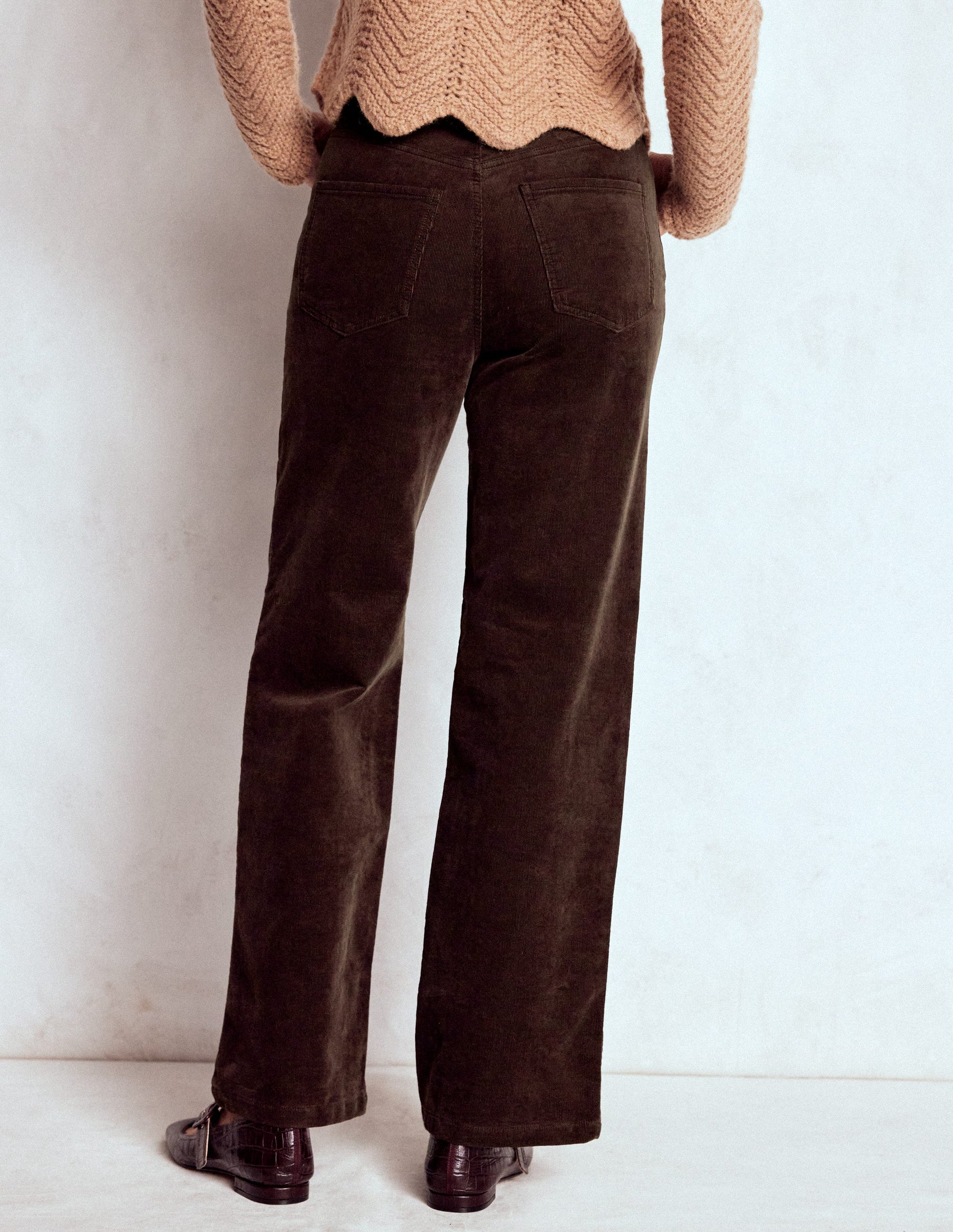 Cord-Jeans mit geradem, weitem Bein im Five-Pocket-Design-Espresso-4