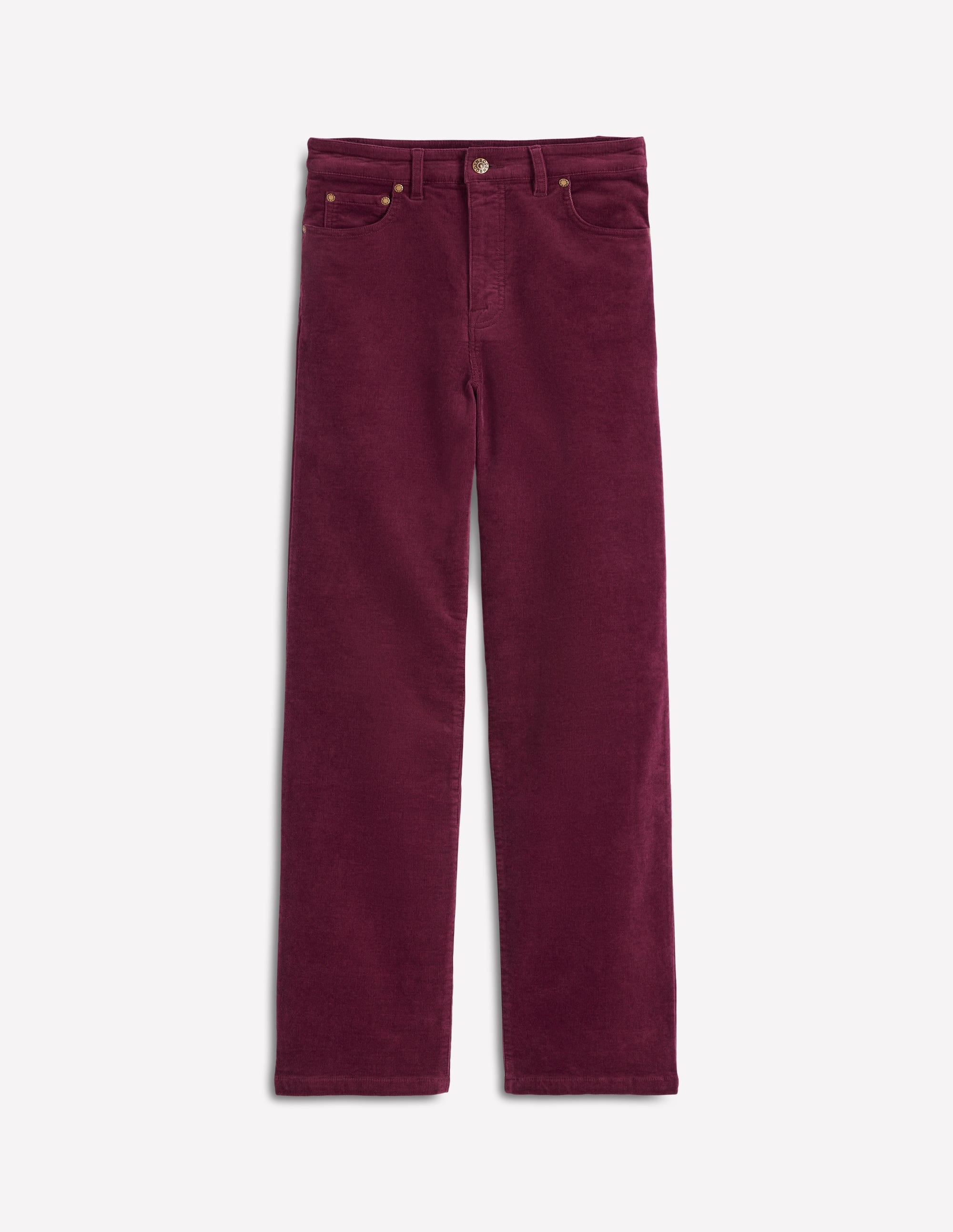 Cord-Jeans mit hohem Bund und geradem, lockerem Bein-Burgunderrot - Image 5