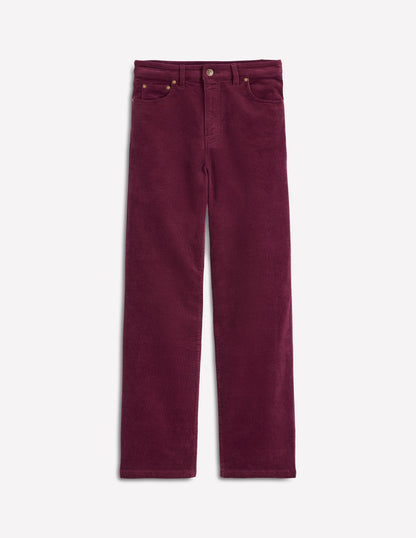 Cord-Jeans mit geradem, weitem Bein im Five-Pocket-Design-Burgunderrot-5