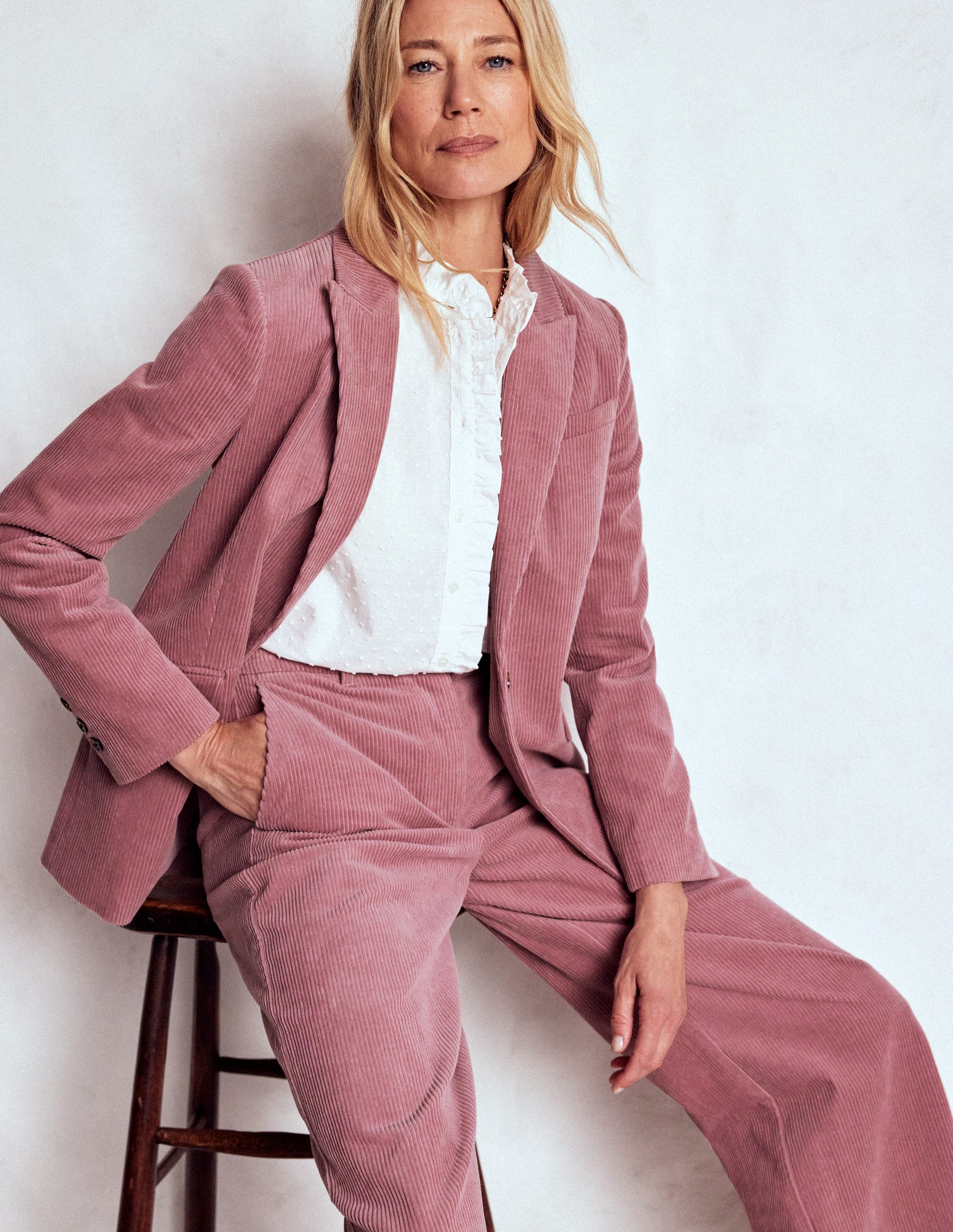 Pantalon Belgravia en velours côtelé-Bruyère rose-1