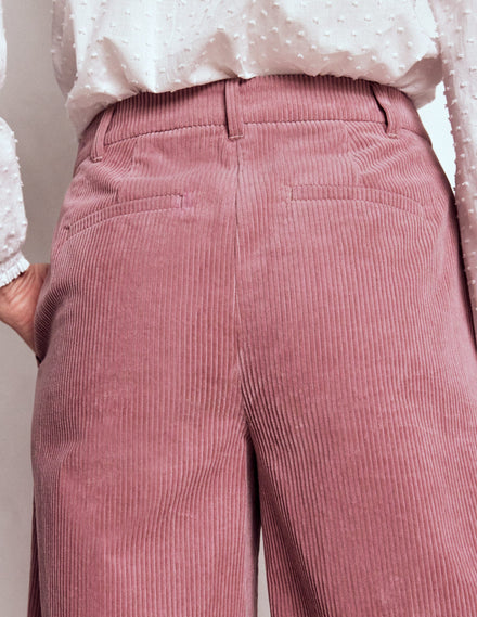 Pantalon Belgravia en velours côtelé-Bruyère rose