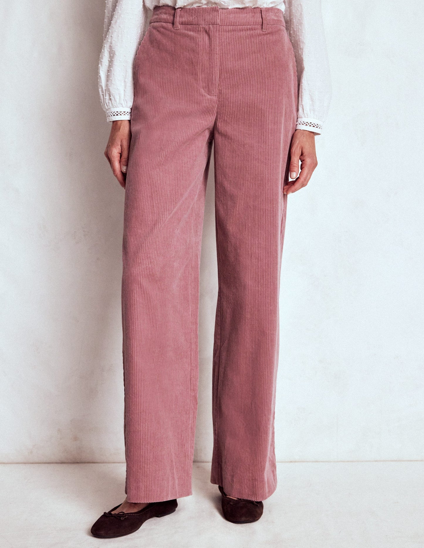 Pantalon Belgravia en velours côtelé-Bruyère rose