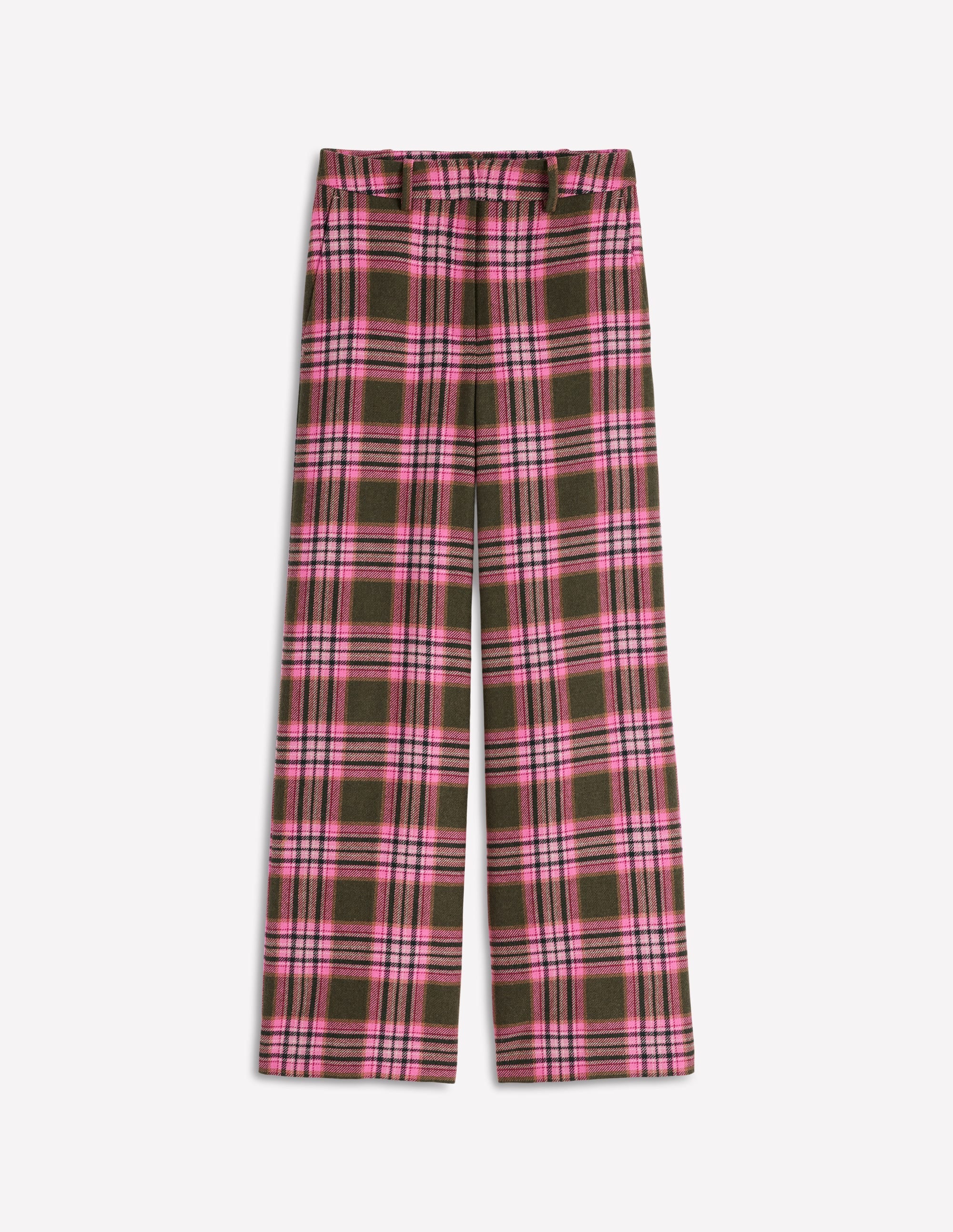 Belgravia Hose aus Wollmischung-Olivgrün, Grün und Rosa Kariert - Image 7