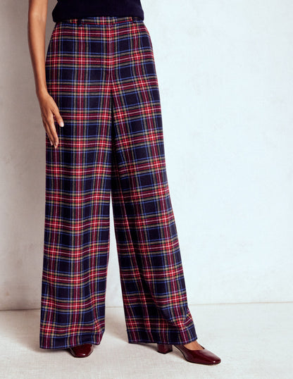 Belgravia Wollhose-Marineblau, Grün und Rot Kariert-5