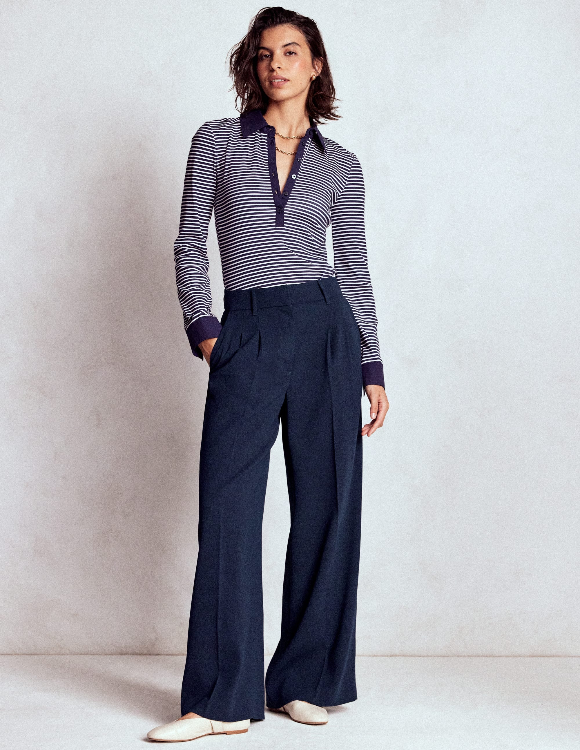 Kensington Taillierte Hose-Marineblau - Image 1