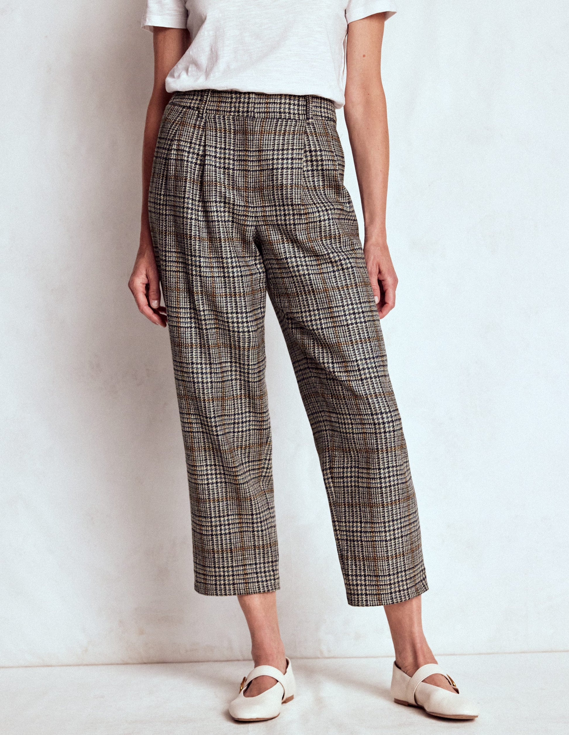 Bloomsbury Wollhose-Blau und Grau Glencheck-5