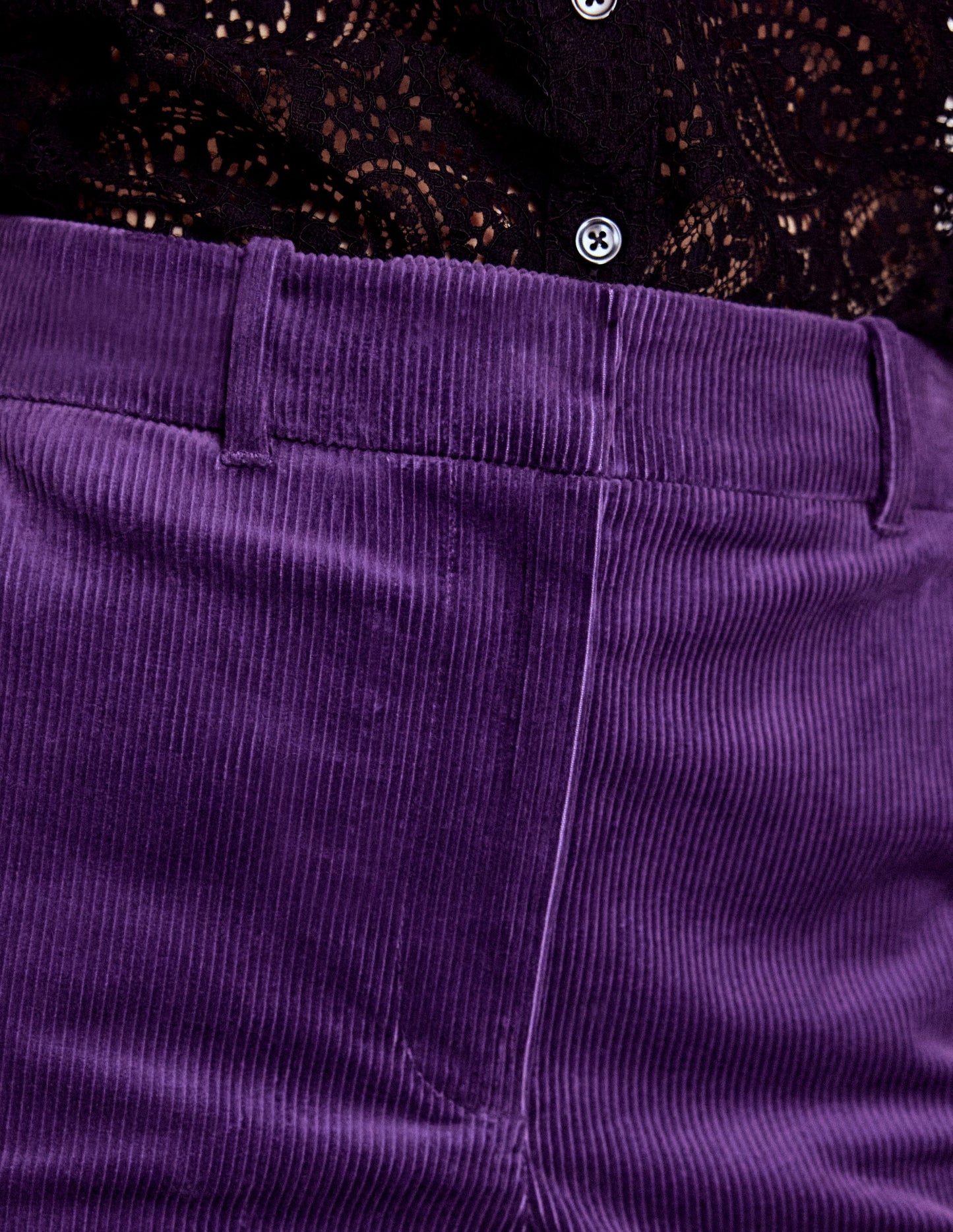 Pantalon Canonbury en velours côtelé-Violet mystique