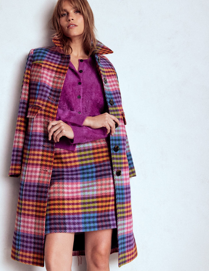 Gia Wool Skirt-Rainbow Blanket MultiGingham