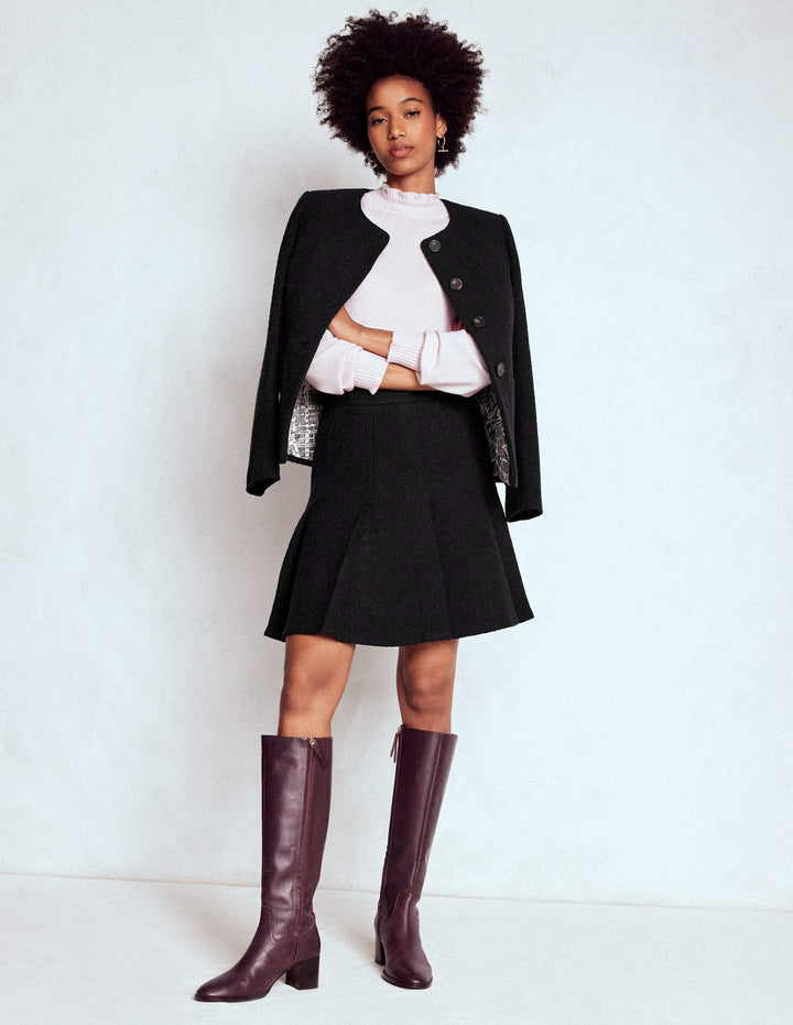 Ausgestellter, texturierter Rock-Schwarz