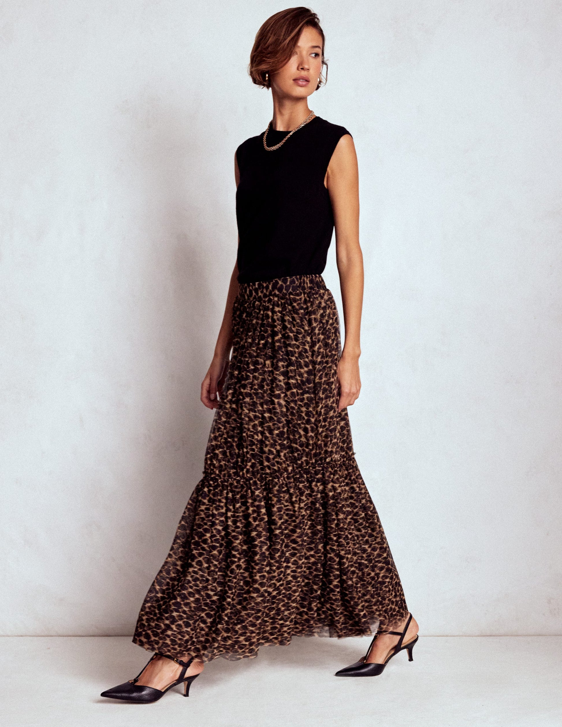 Jupe midi Anna en tulle-Cœurs folk rouge rockabilly-6